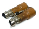 Antique WWI Era Army Chevalier Paris Da & Night Glass, Chrome/Leather Binoculars