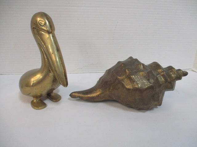 Brass Pelican 7 & Brass Seashell 9