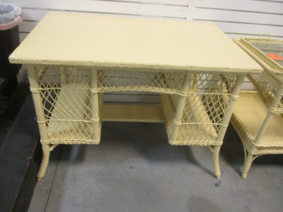 Wicker & Wood Desk