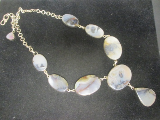 Sterling Silver Agate Necklace