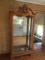 Beautifully Carved Lighted Mirror Back Display Cabinet with Beveled Glass Front