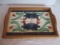 Signed Hand Painted Tile Wood Frame Serving Tray