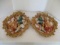 Pair of Mid Century Chalkware Victorian Couple Wall Plaques