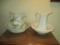 Two Hand Crafted Ceramic Pitcher and Wash Basins