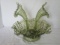 Vintage Fenton Avocado Green Ruffle Epergne Centerpiece