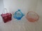 Three Art Glass Baskets