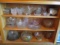 Three Built-In Shelves of Nice Clear Glass Serving Pieces and Bowls