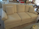 Mid Century Custom Covered White Sofa