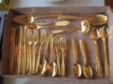 77 Pieces of Rogers Cutlery Gold Plated Flatware