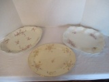 Three Vintage Hand Painted Platters