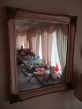 Bassett Mirror Co. Mid Century Blond Wood Frame Mirror