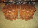 Pair of Mid Century Hexagonal End Tables
