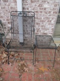 Black Metal Mesh Bouncy Chair and Side Table