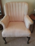 Custom Covered Shell Back Arm Chair