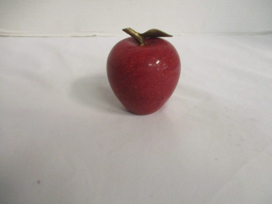 Marble Apple 3" with Brass Stem