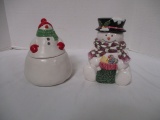 Hallmark & Unmarked Snowman Cookie Jars