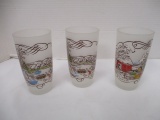 Currier & Ives (Rare) Frosted Glasses (3)