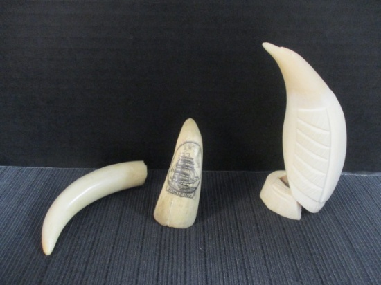 Antique Carved Whale Teeth