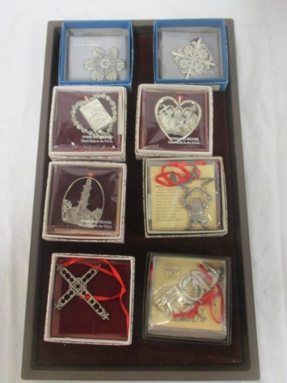 8 Hand & Hammer Sterling Ornaments in Original Boxes