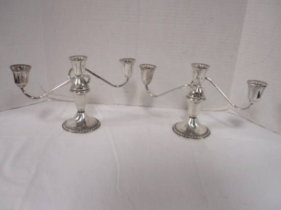 Pair of Duchin Convertible Weighted Sterling Candelabras