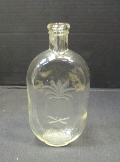 South Carolina Dispensary Flask Bottle with Embossed Palmetto Tree