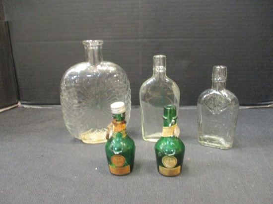 Five Liquor and extract Bottles