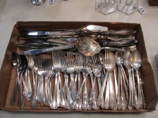 Large Collection of Silverplate Flatware and Serving Pieces