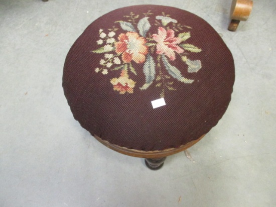 Round Needlework Foot Stool