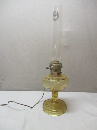 Vintage Washington Drape Plain Stem Oil Lamp Has Been Electrified - Made By Aladdin Mantle Lamp Co.