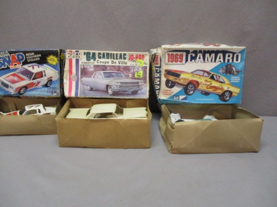 3 Vintage Model Car Kits - May be Missing Parts