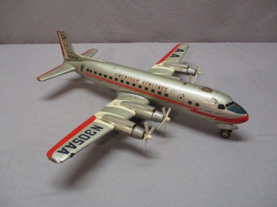 Vintage Linemar Tin Lithograph Battery Operated American Airlines Flagship Carolyn Airplane -Japan