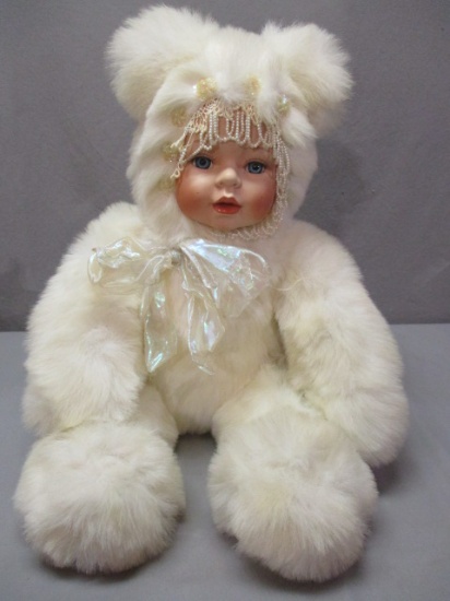 Large Pearl Bear Doll, Traditions Doll Collection 22" "Snow Baby"