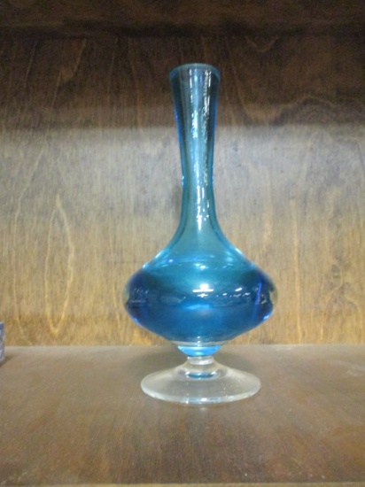 Blue Art Glass Vase