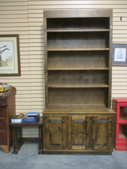 Three Door Cabinet with Bookcase Hutch