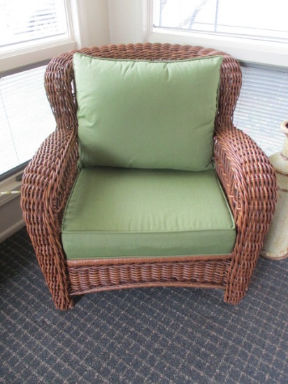 Allen & Roth All Weather Wicker Chair with Sunbrella Removable Cushions