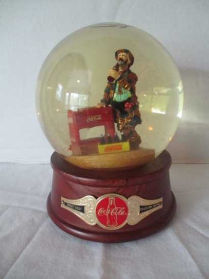 1994 Collectors Edition "At the Red Cooler" Emmet Kelly Coca- Cola Musical Water Globe