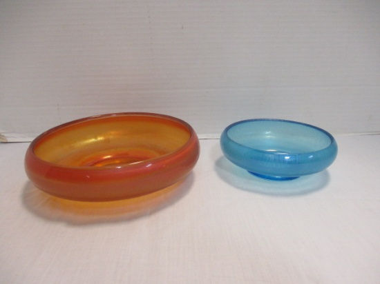 Two Vintage Iridescent Bowls