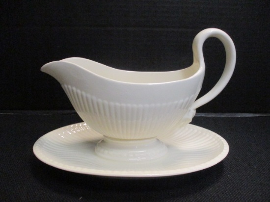 Wedgwood EDME Gravy Boat with Attached Plate