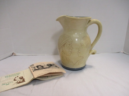 Signed Eugene Hand Turned Studio Pottery Pitcher