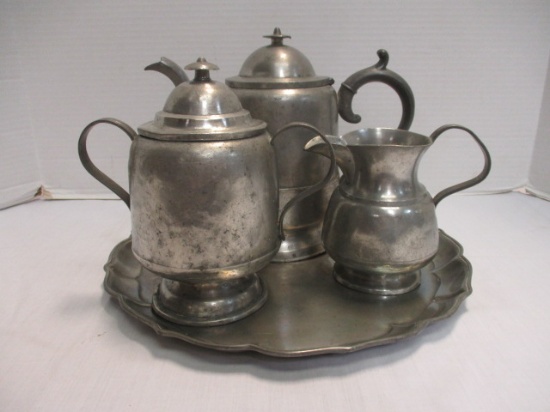 4 Piece Pewter Tea/Coffee Set