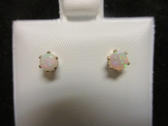 14k Gold Opal Stud Earrings
