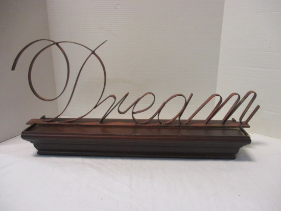 Wood Shelf with DREAM Metal Lettering