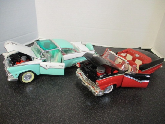 Roadtough '55 Ford Crown Vic. And Ertl '56 Ford Sunliner  1/18th Scale