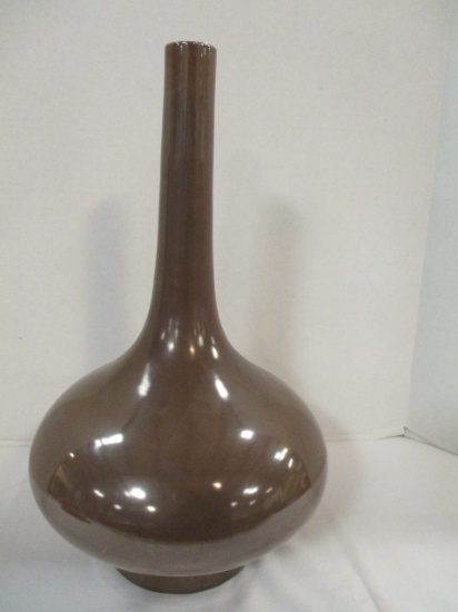 Brown Glazed Genie Bottle Vase/Lamp Body