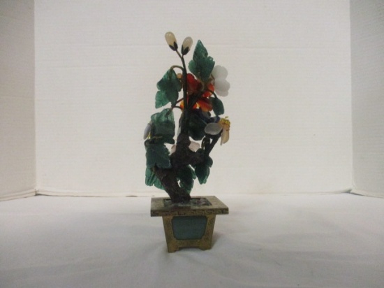 Oriental Stone Jade Stone Carved Flower Tree