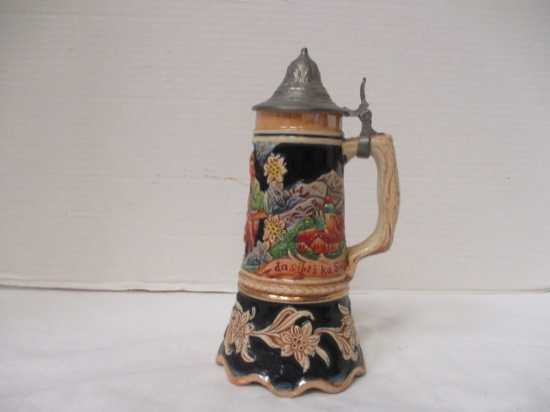 German Stein with Pewter Lid