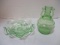Vintage Uranium Glass Vase and Bowl