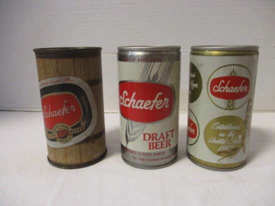 Three Vintage Schaefer Beer Cans
