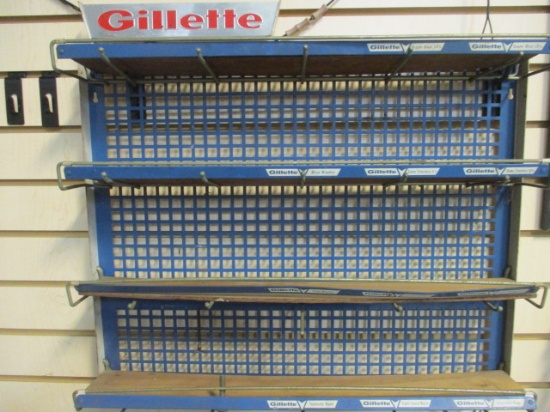 Vintage Gillette Merchandising Rack for Razors and Blades