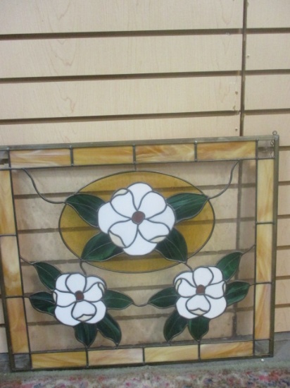 Stained Glass Magnolia Panel